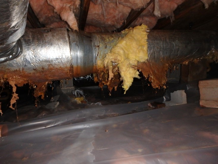 damaged hvac insulation