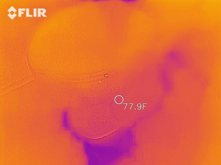 thermal image of a toilet